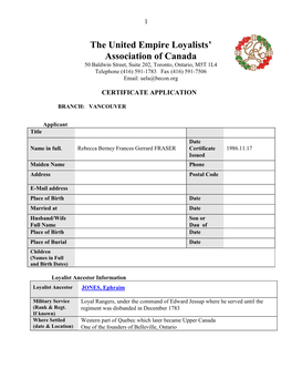 Certificate Application