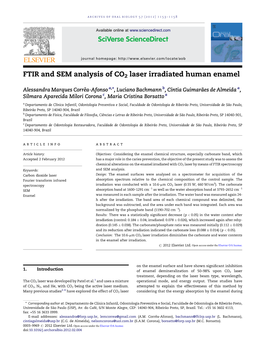 FTIR and SEM Analysis of CO2 Laser Irradiated Human Enamel