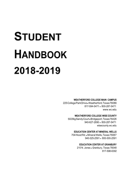 Student Handbook 2018-2019