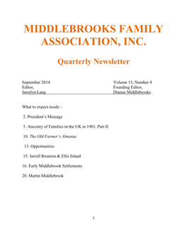 Middlebrooks Family Association, Inc