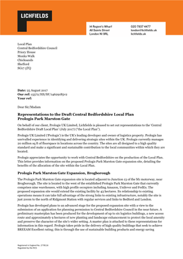 Representations to the Draft Central Bedfordshire Local Plan Prologis