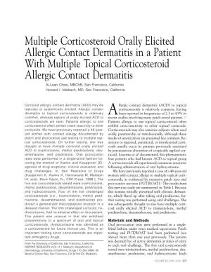 Multiple Corticosteroid Orally Elicited Allergic Contact Dermatitis in A