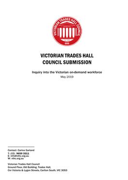 Victorian Trades Hall Council Submission