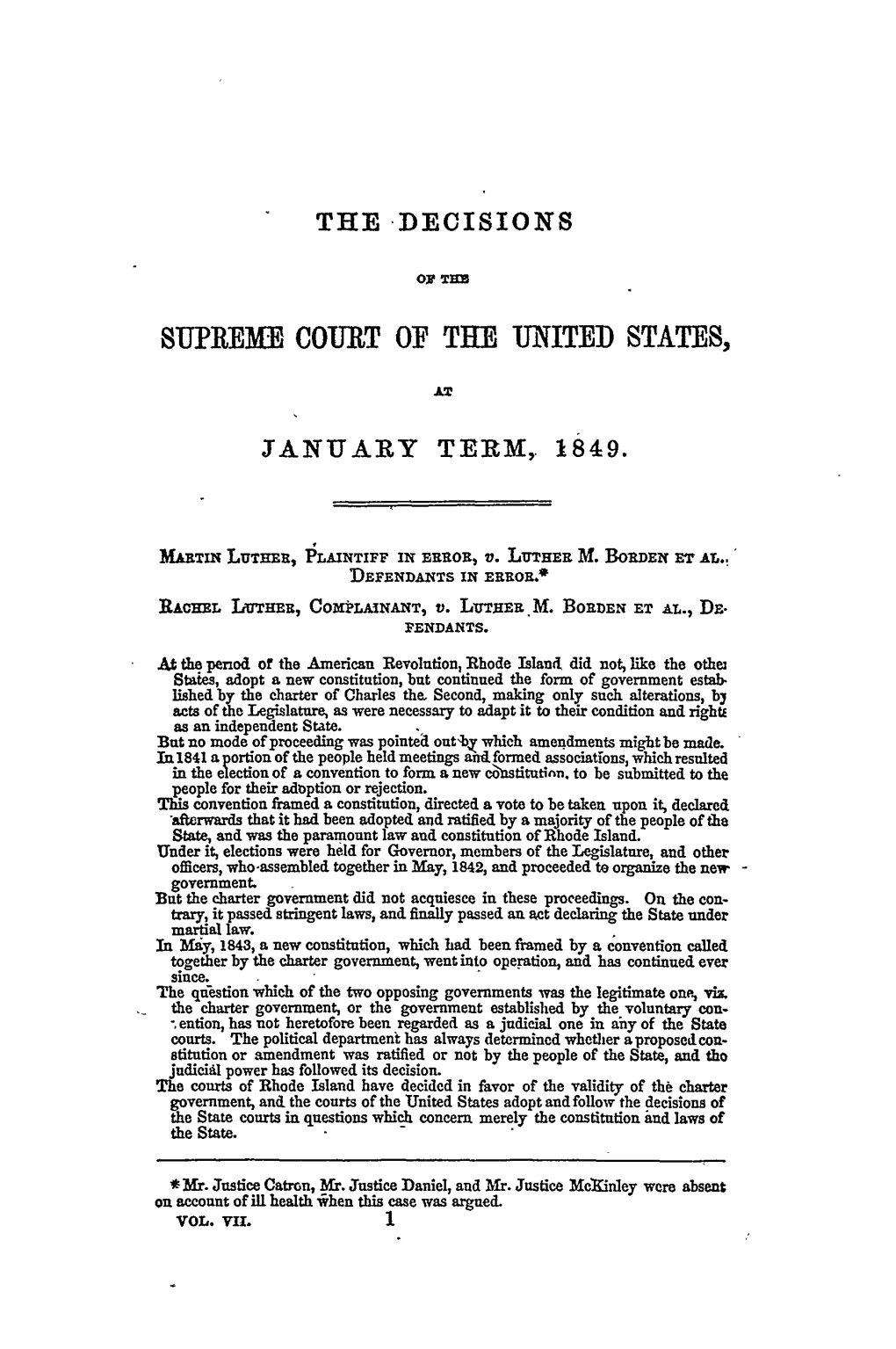 Luther V. Borden Et Al., 48 US