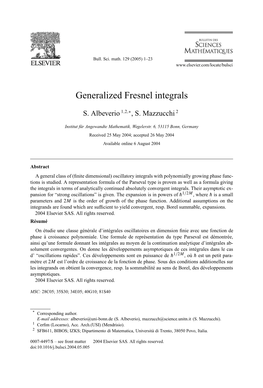 Generalized Fresnel Integrals