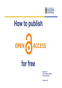 How to Publish for Free