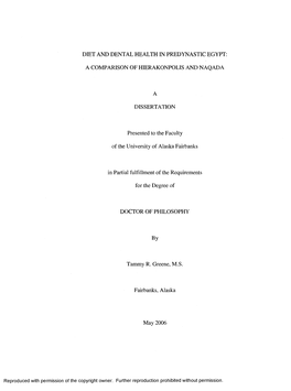 Diet and Dental Health in Predynastic Egypt