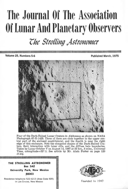 The Journal of the Association of Lunar and Planetary Observers Rite Strollilf!L Astro11omer