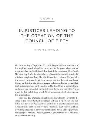 Injustices Leading to the Creation of the Council of Fifty