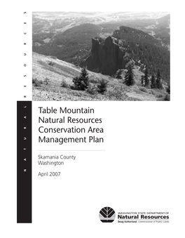 Table Mountain Natural Resources Conservation Area Management Plan