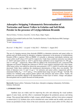 Adsorptive Stripping Voltammetric Determination of Tartrazine and Sunset Yellow in Gelatins and Soft Drink Powder in the Presence of Cetylpyridinium Bromide