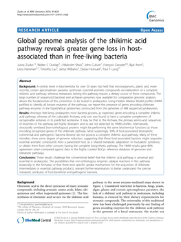 Global Genome Analysis of the Shikimic Acid Pathway Reveals