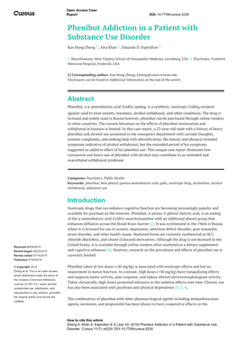 Phenibut Addiction in a Patient with Substance Use Disorder