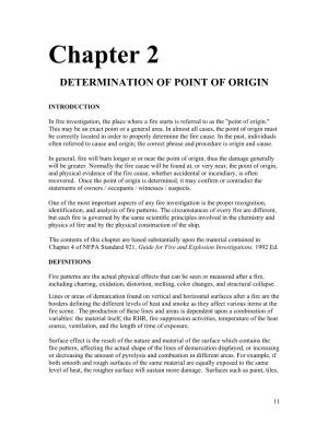 Chapter 2: Determination of Point of Origin