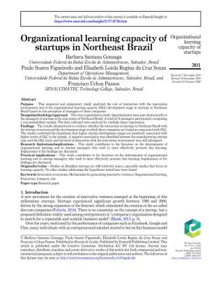 Organizational Learning Capacity of Startups in Northeast Brazil