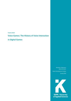 Voice Games: the History of Voice Interaction in Digital Games