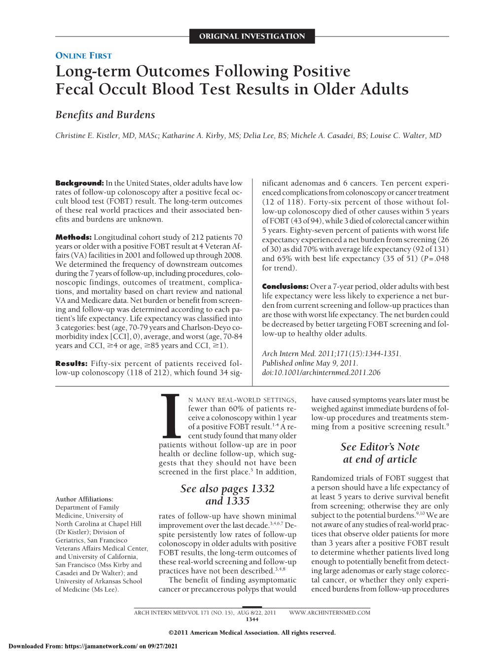 Positive Fecal Occult Blood Test Results