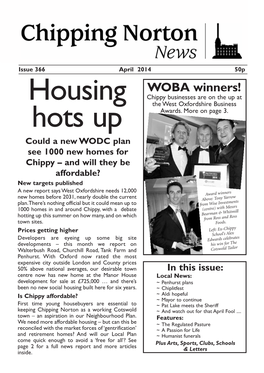 April 2014 50P WOBA Winners! Housing Chippy Businesses Are on the up at the West Oxfordshire Business Hots up Awards