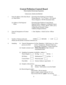 Central Pollution Control Board Water Quality Monitoring Programme