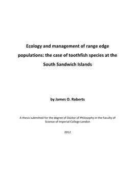 The Case of Toothfish Species at the South Sandwich Islands