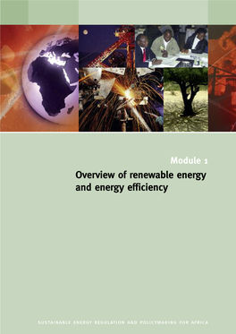 Overview of Renewable Energy and Energy Efficiency