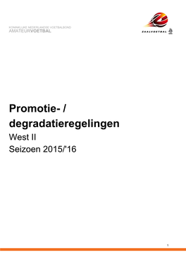 Promotie- / Degradatieregelingen West II Seizoen 2015/'16