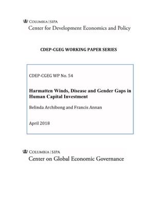 Harmatten Winds, Disease and Gender Gaps in Human Capital Investment