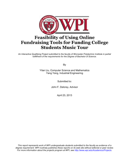 Feasibility of Using Online Fundraising Tools for Funding College Students Music Tour
