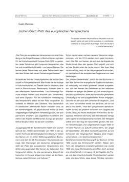 Jochen Gerz: Platz Des Europäischen Versprechens Kunsttexte.De 01/2009 – 1