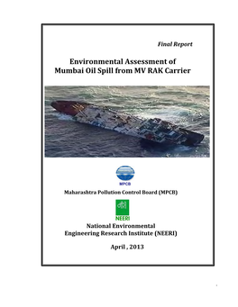 Environmental Assessment of Mumbai Oil Spill from MV RAK Carrier