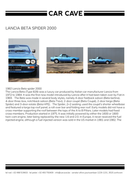 Lancia Beta Spider 2000