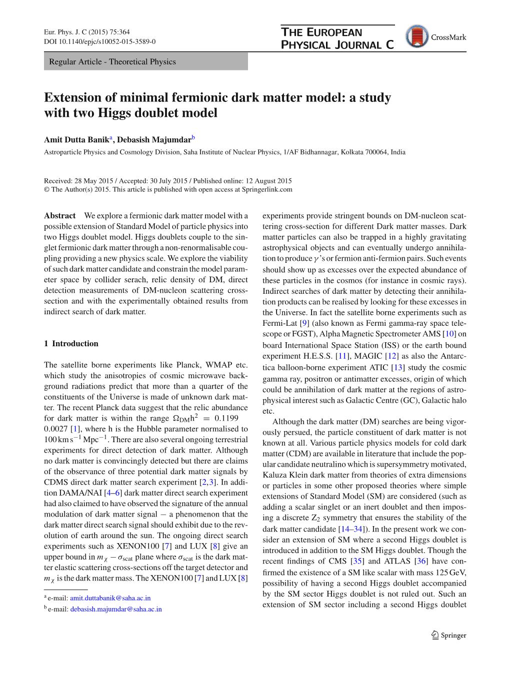 Extension of Minimal Fermionic Dark Matter Model: a Study with Two Higgs Doublet Model