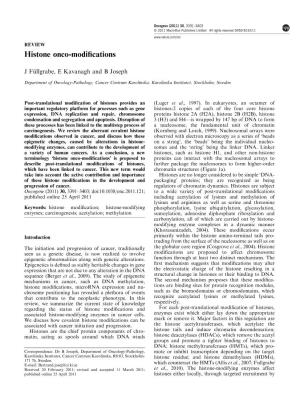 Histone Onco-Modifications