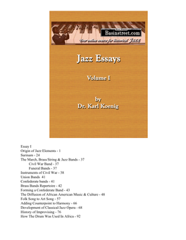Essay I Origin of Jazz Elements