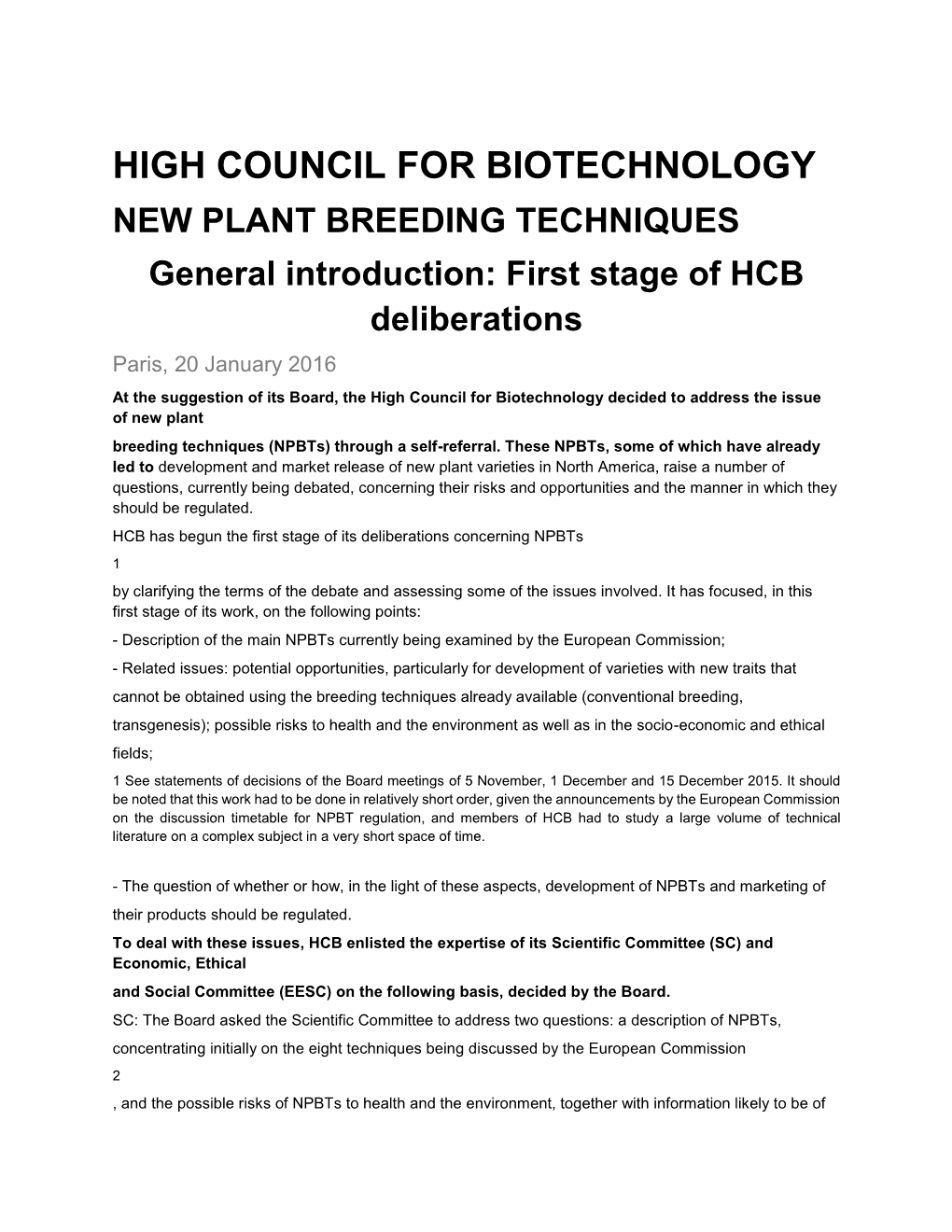 High Council for Biotechnology