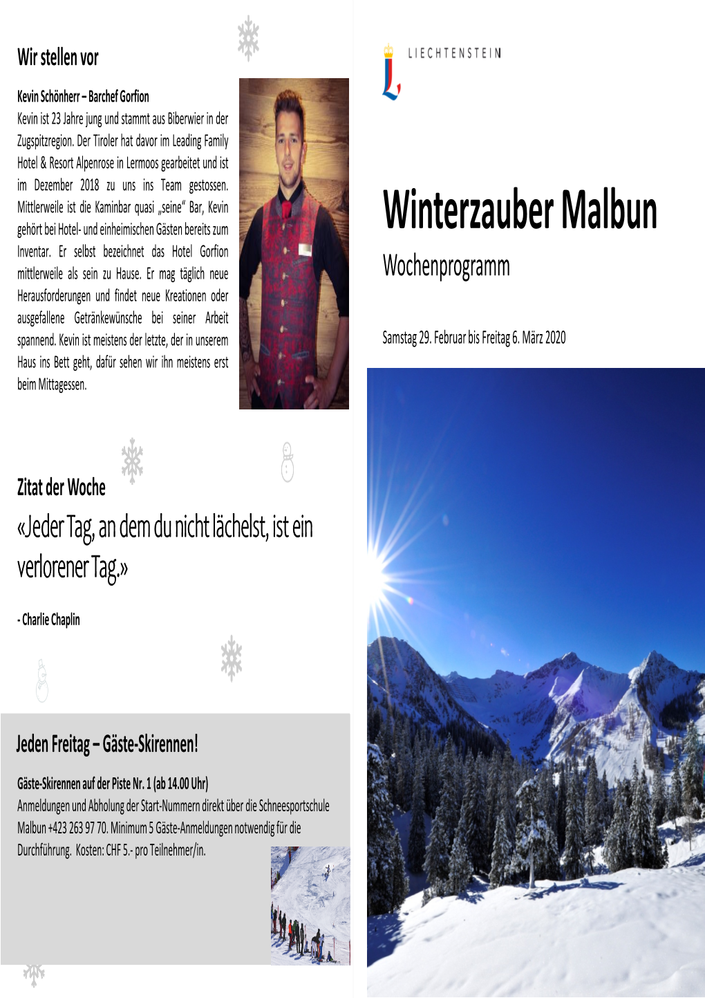 Winterzauber Malbun Inventar