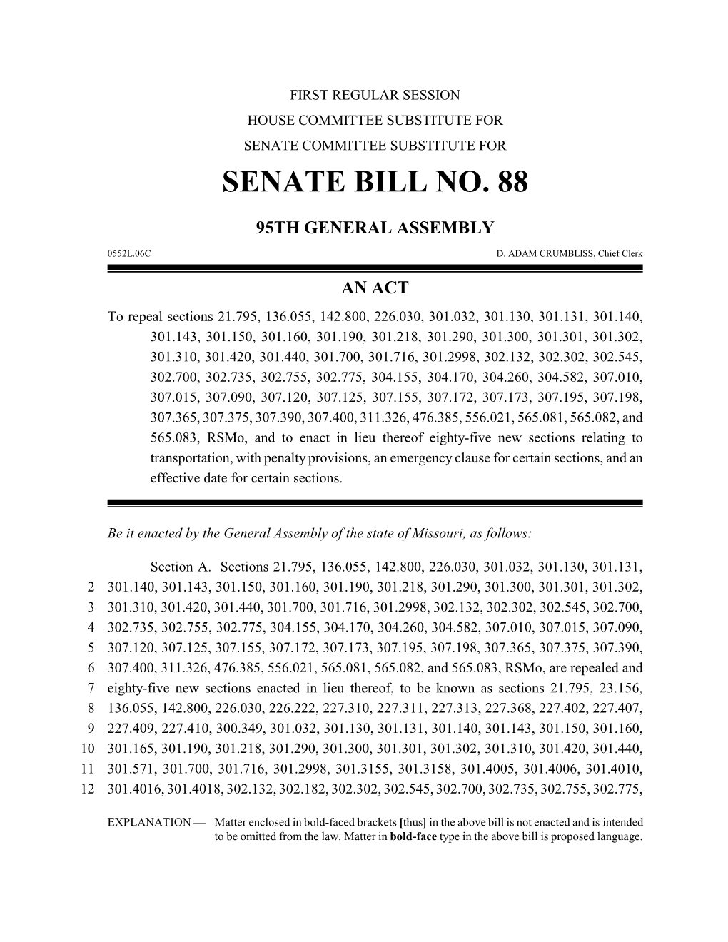 Senate Bill No. 88