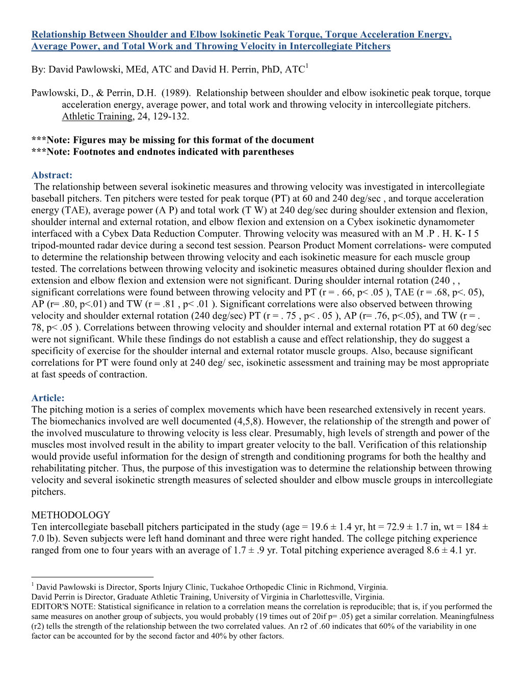 Relationship Between Shoulder and Elbow Lsokinetic Peak Torque