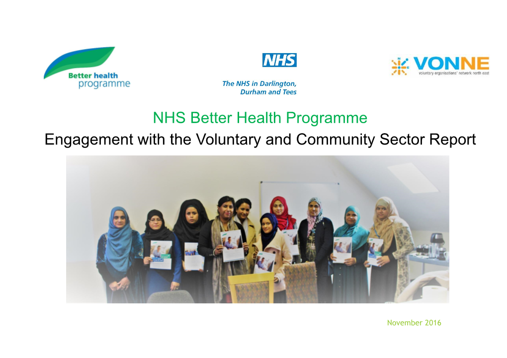 Better Health Programme Engagement with the Voluntary and Community Sector Report