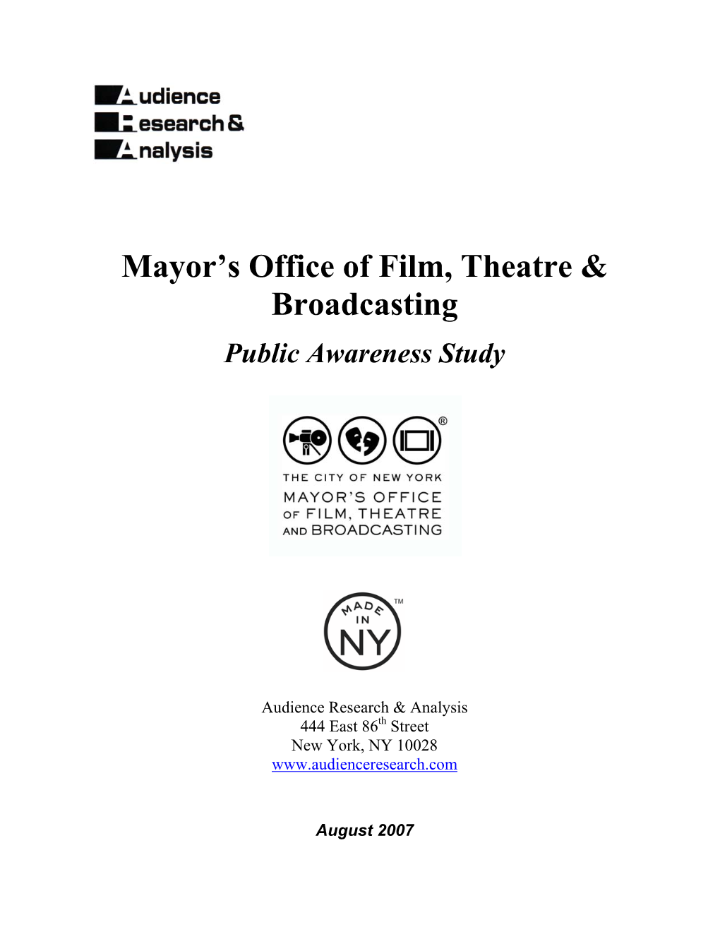 Mayor's Office of Film, Theatre & Broadcasting