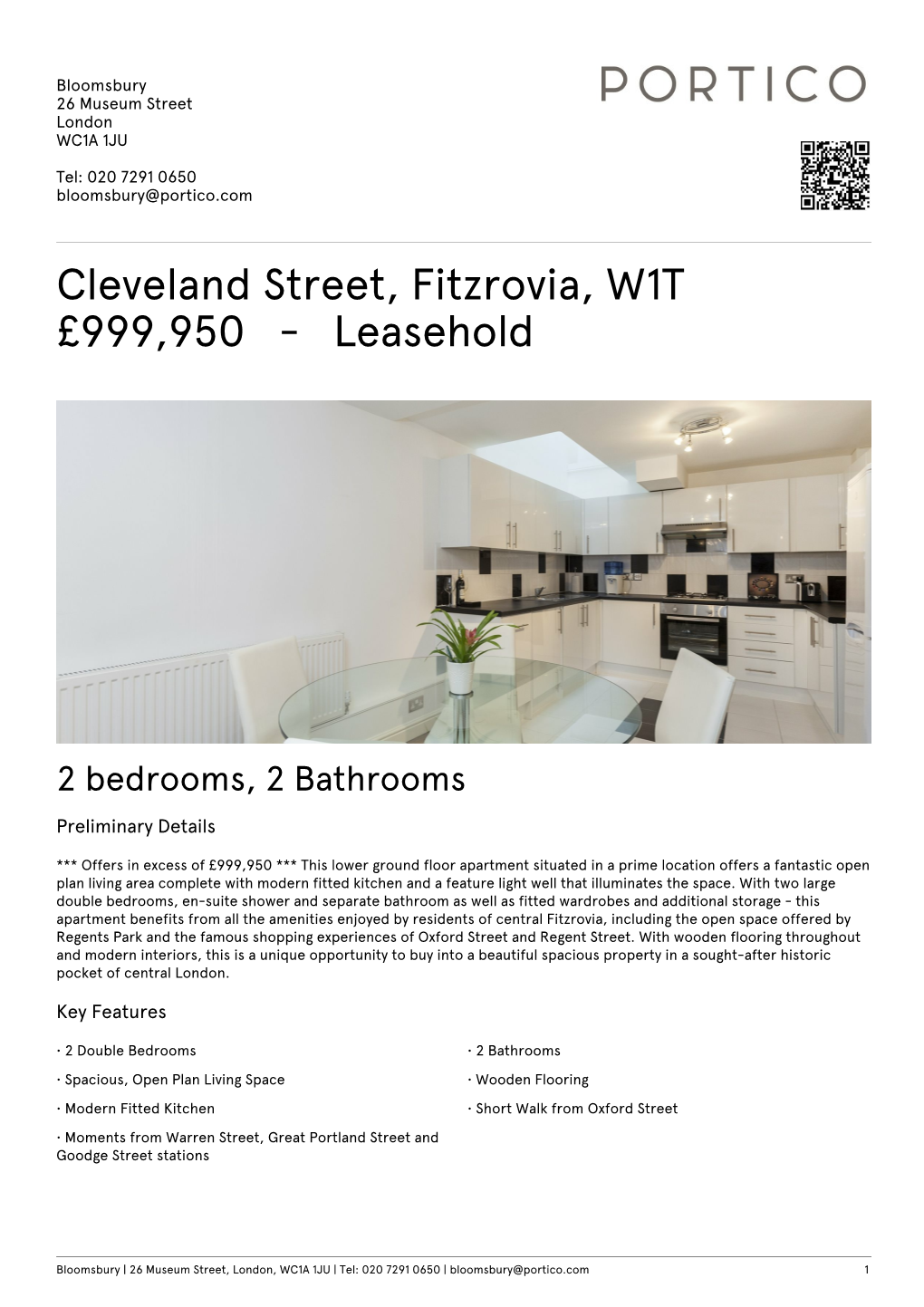 Cleveland Street, Fitzrovia, W1T £999950