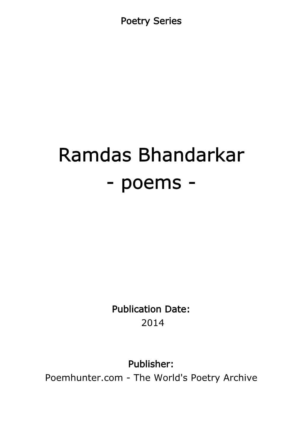 Ramdas Bhandarkar - Poems