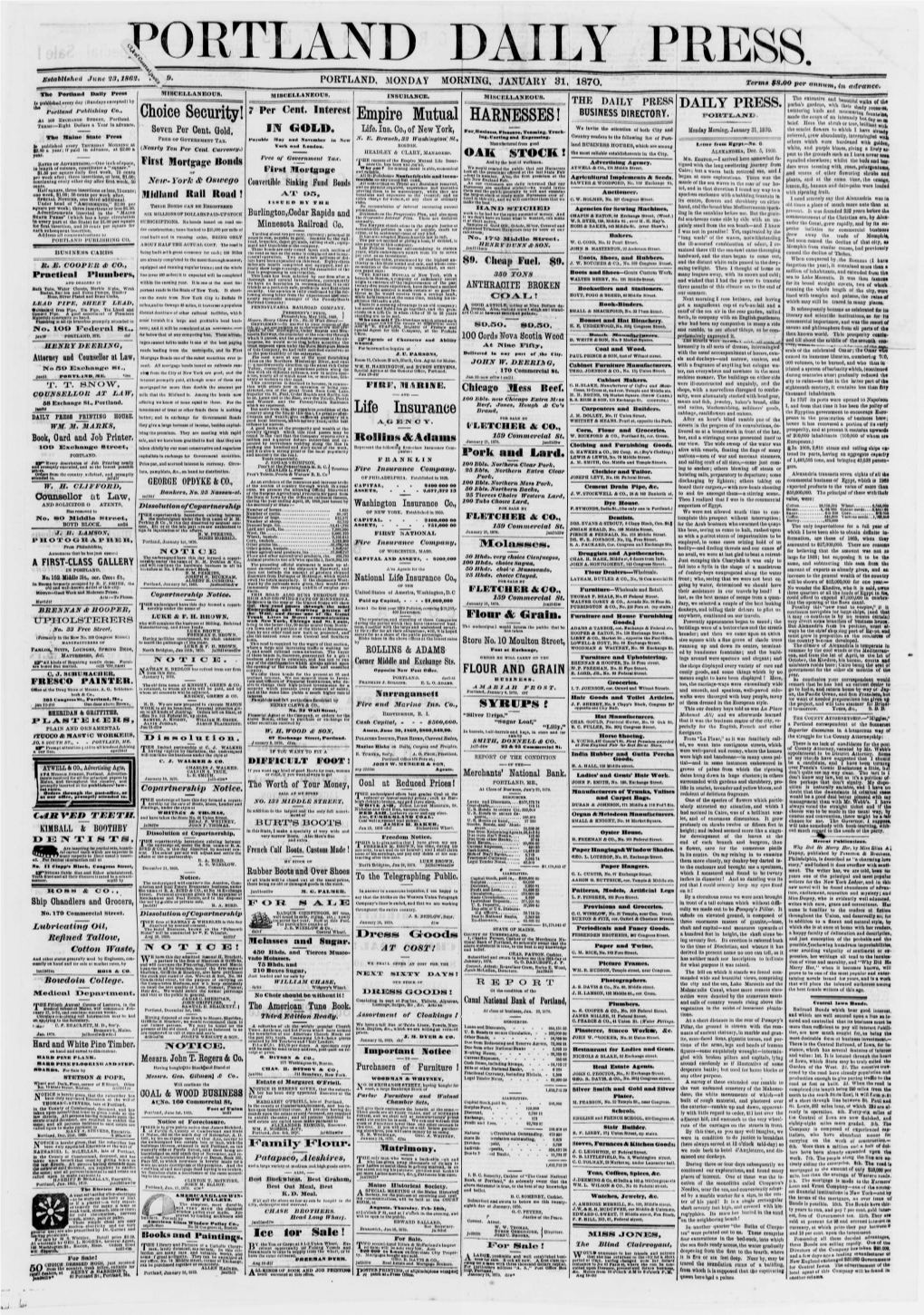 Portland Daily Press: January 31,1870