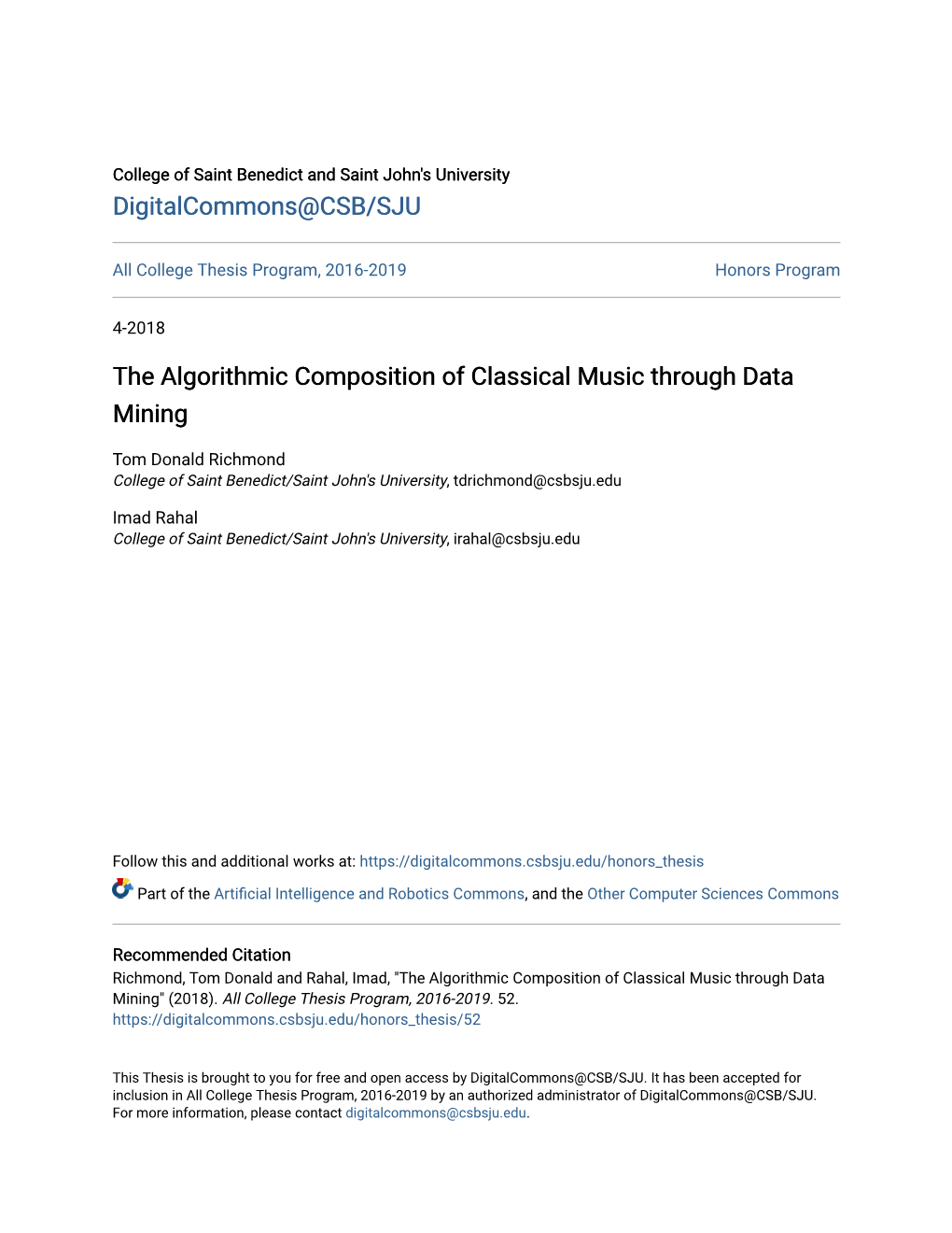 The Algorithmic Composition of Classical Music Through Data Mining