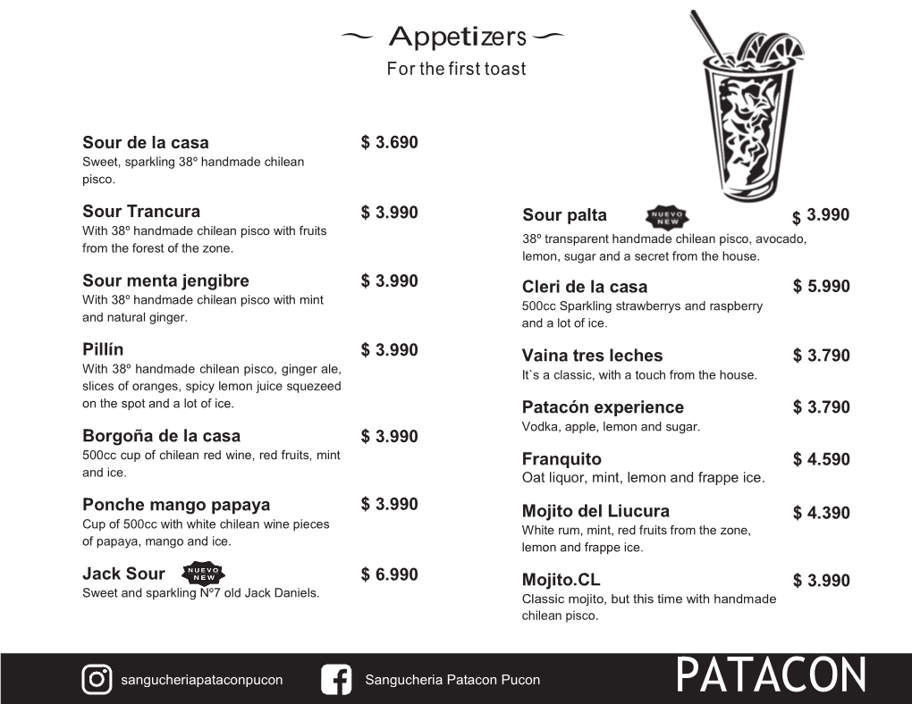 Carta Patacon Ingles