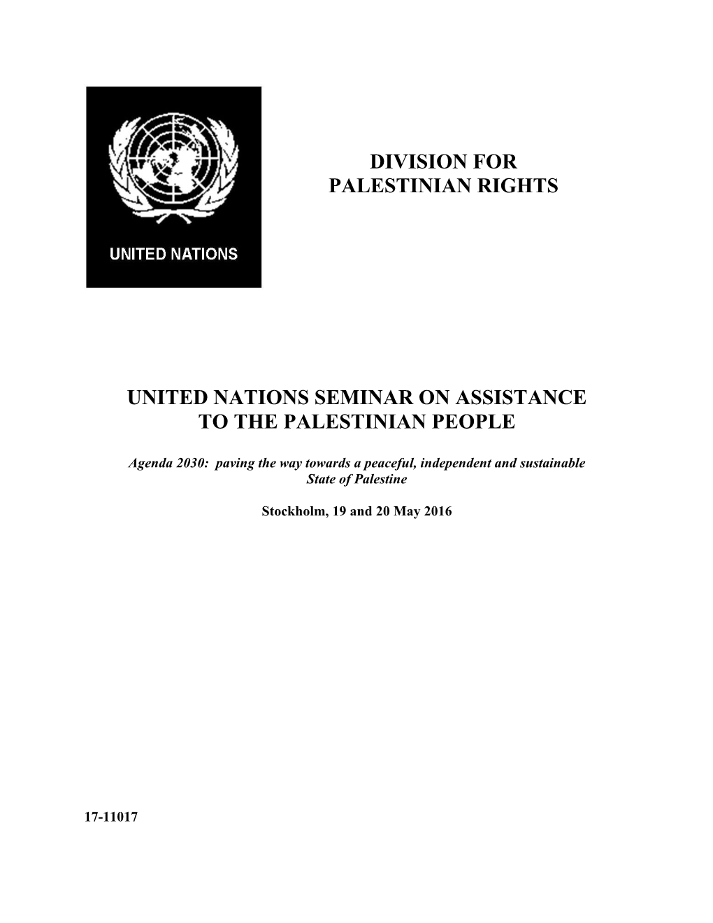 Division for Palestinian Rights United Nations Seminar On