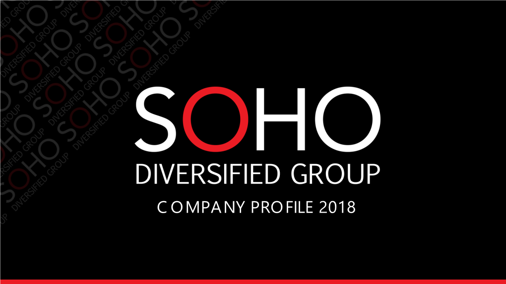 COMPANY PROFILE 2018 About SOHO Diversified Group