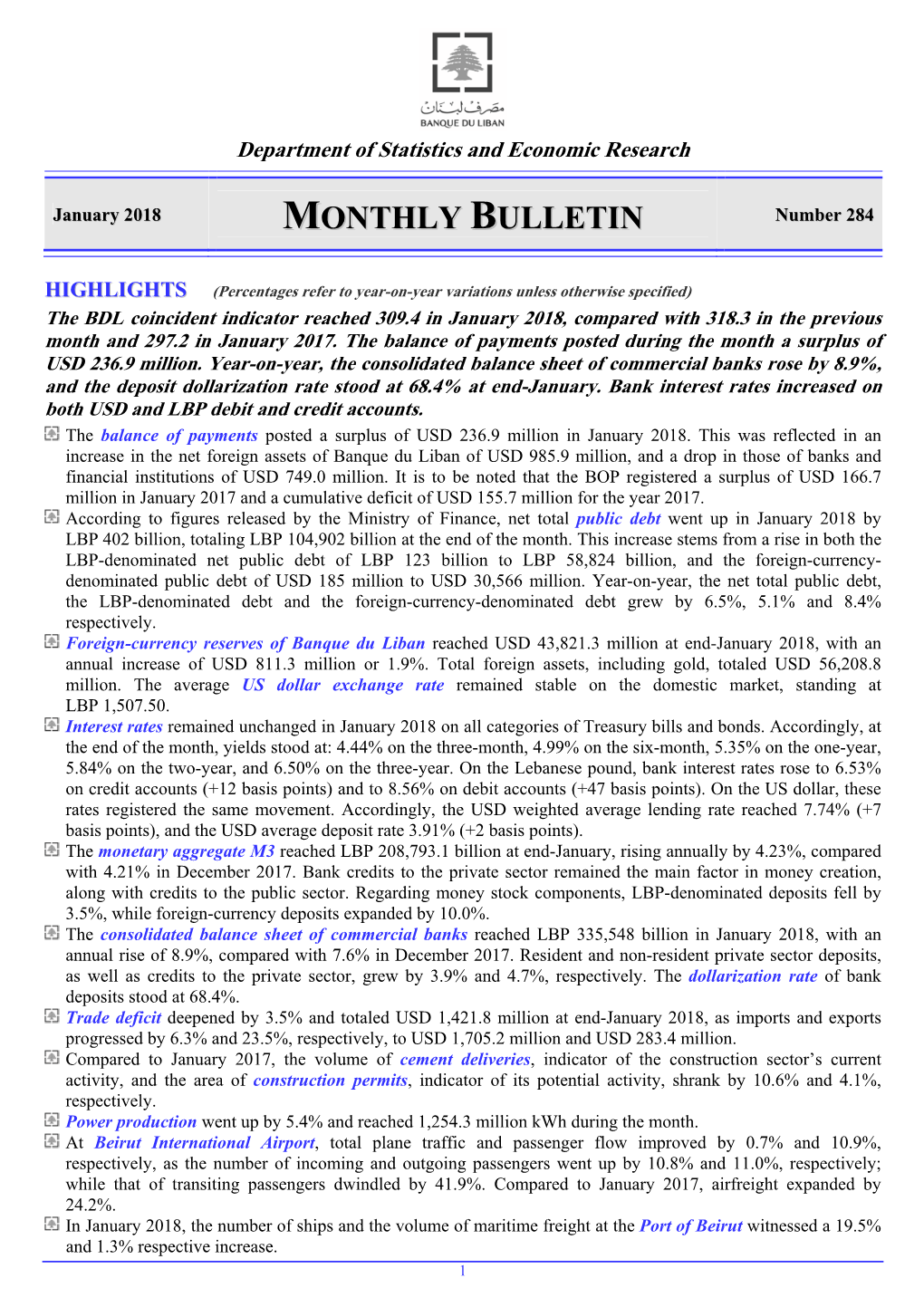 Monthly Bulletin