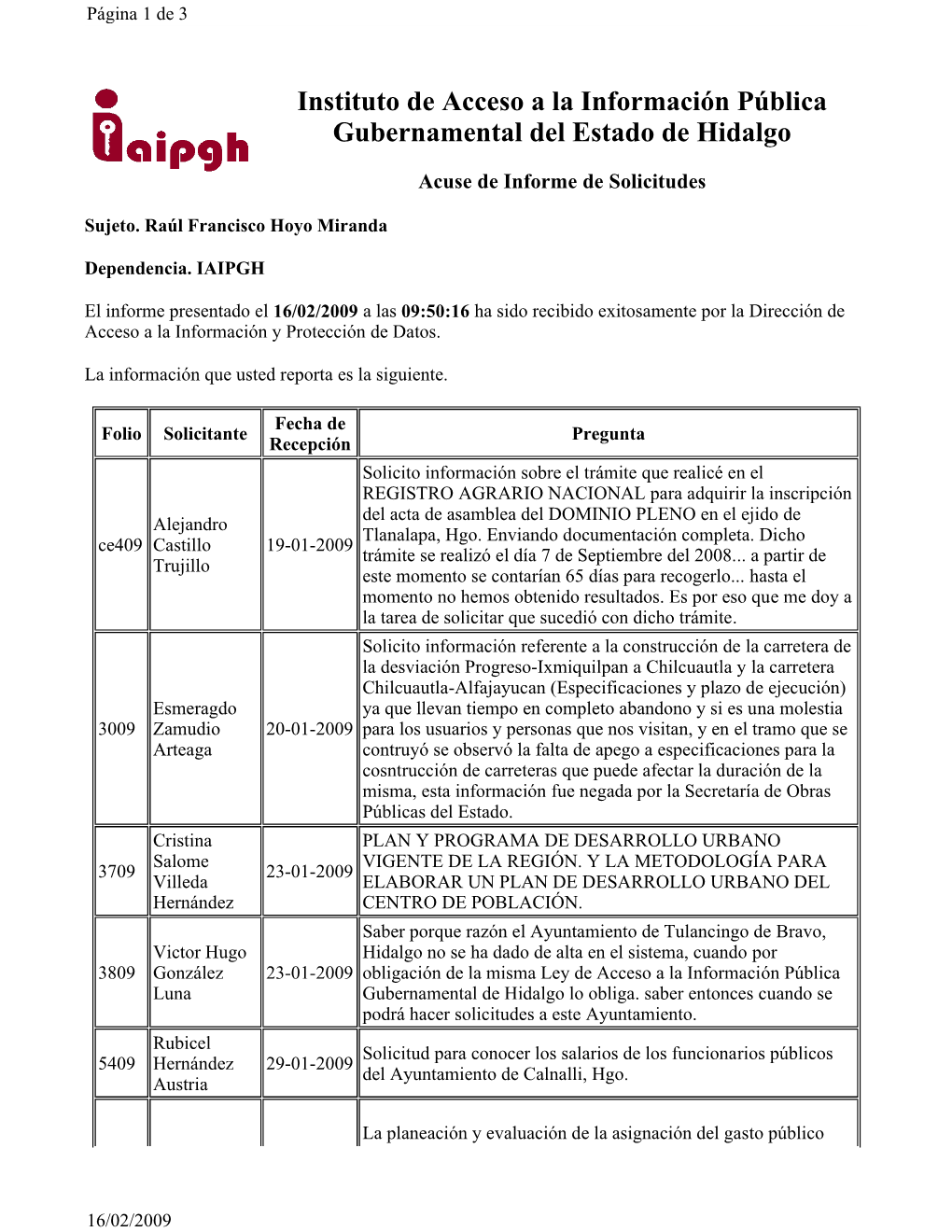 Instituto De Acceso a La Información Pública Gubernamental Del Estado De Hidalgo