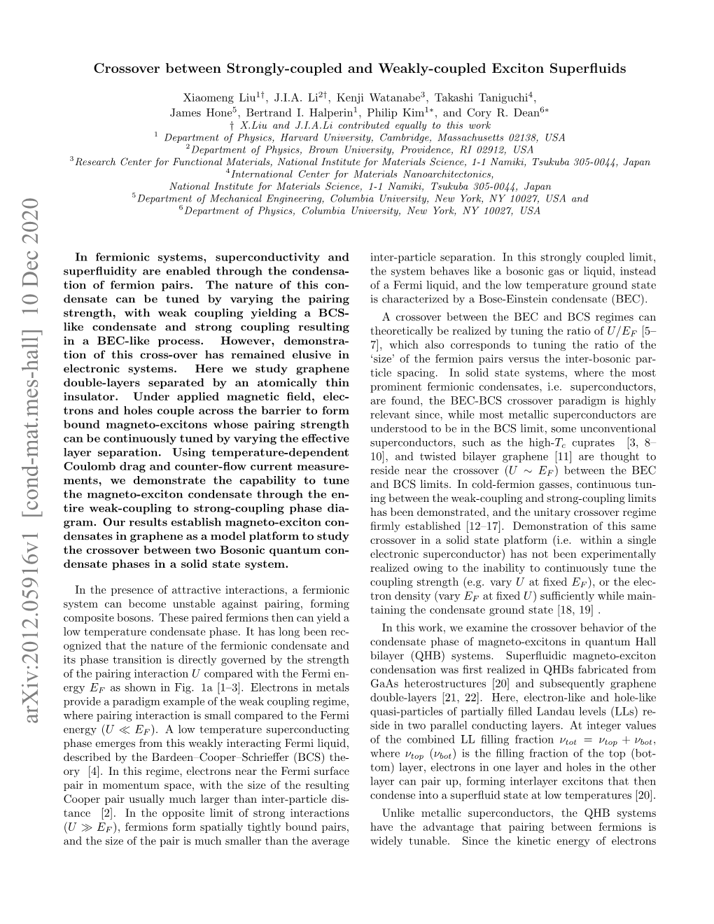 Arxiv:2012.05916V1 [Cond-Mat.Mes-Hall] 10 Dec 2020 Side in Two Parallel Conducting Layers